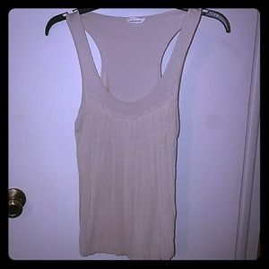 Tan ruffled tank top